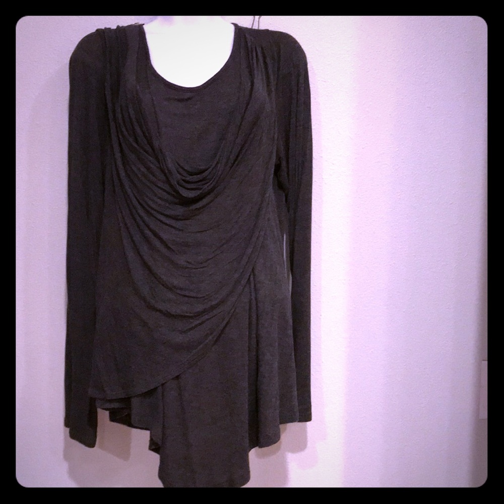 New!  Zulily Grey Drape Top